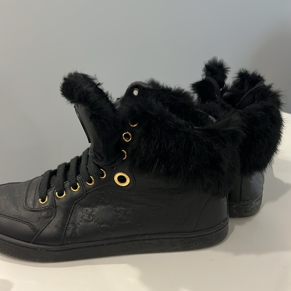 GUCCI HIGH TOP FUR LINED SNEAKERSS-size 38 - Picture 4 of 4